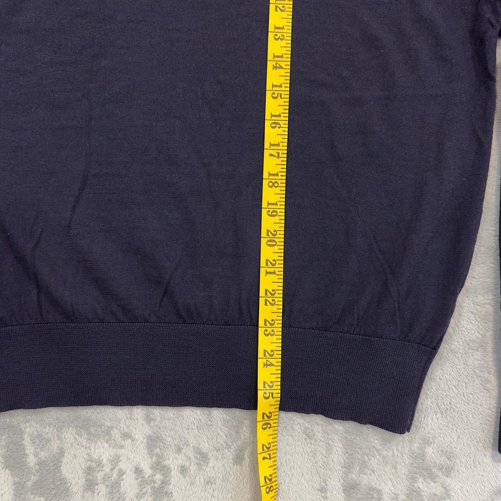 Polo Ralph Lauren Mens Merino Wool V Neck Sweater Green Pony Size XL - Picture 9 of 9